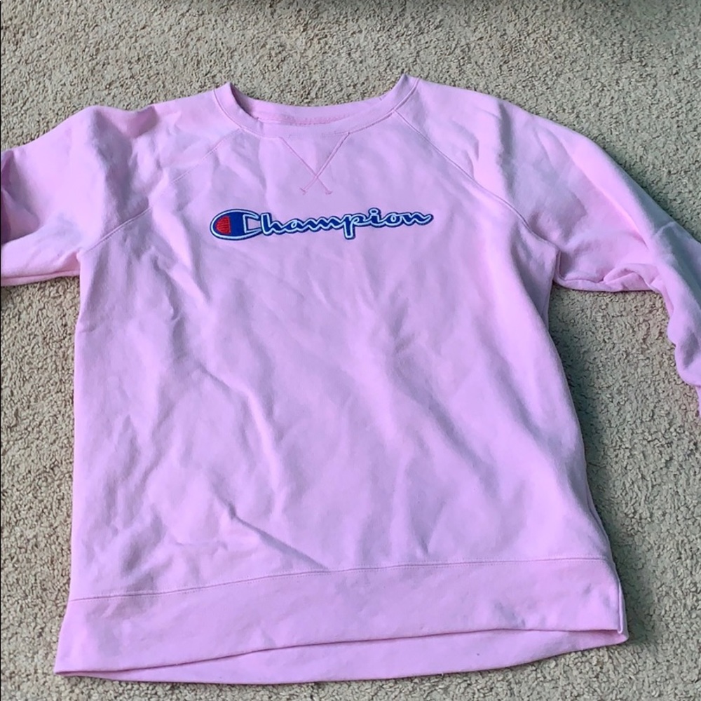 Champion pink crew neck sweatshirt